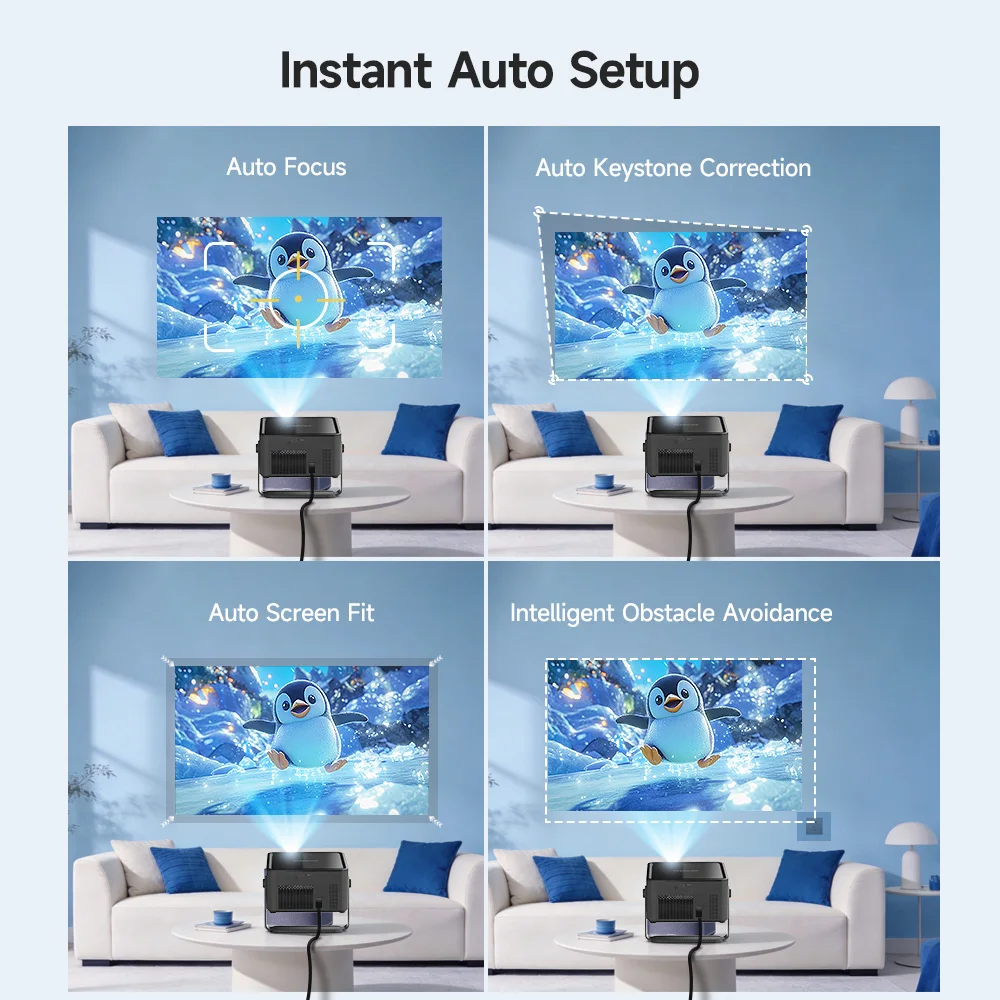 Фото Проектор Magcubic HY450MAX 1100 Ansi LED с разрешением 1080P, Android 14, поддержкой 8K, Wi-Fi 6, для домашнего кинотеатра, с голосовым управлением. №4