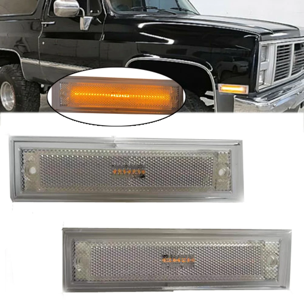 Clear Lens Amber LED Front Side Marker Light For Chevrolet C10 C20 C30 GMC 81-91 Side Marker Lamps Wholesale