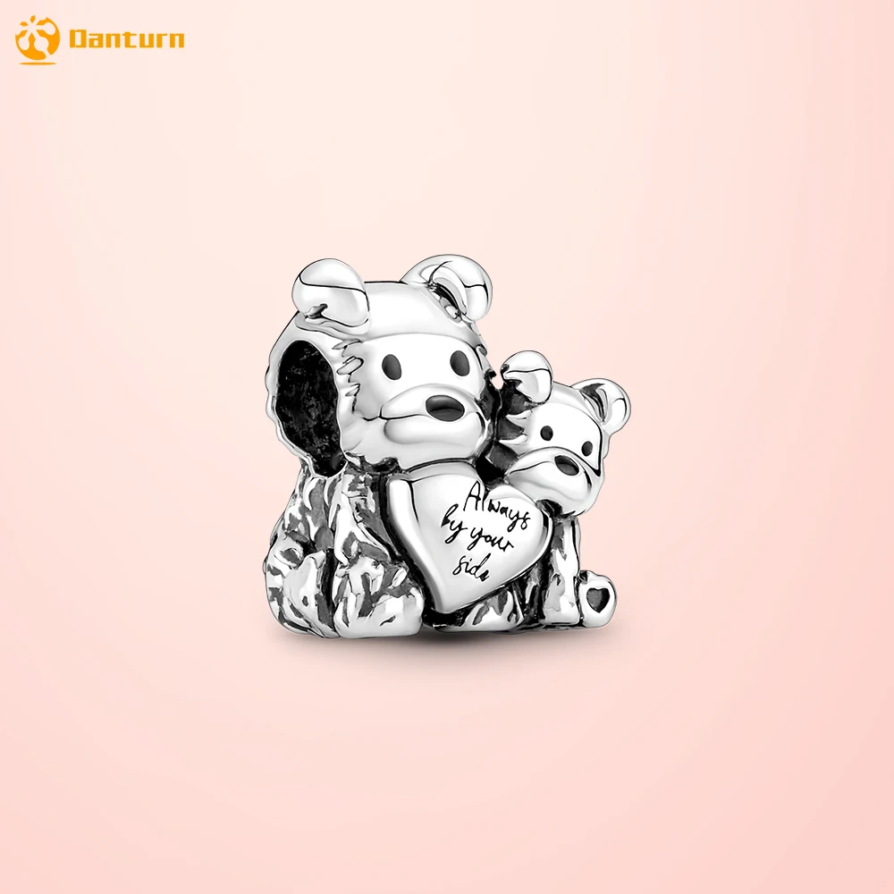 

Danturn серебряные бусины 925 пробы Mother & ЩЕНОК Love Charm fit оригинальные браслеты Pandora, Женские Ювелирные изделия, бесплатная доставка