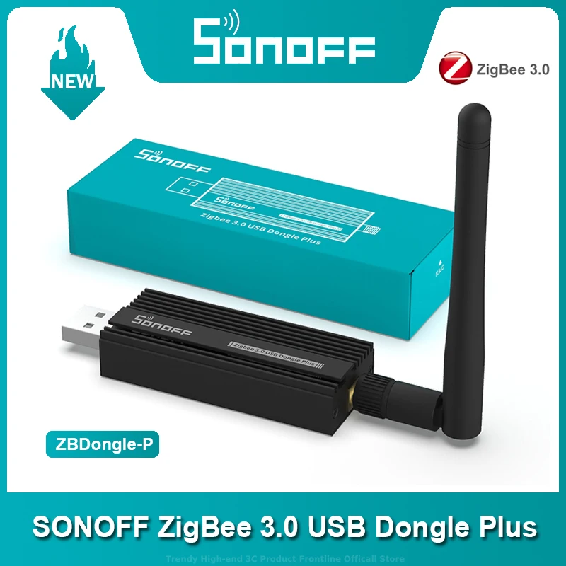 

USB-ключ SONOFF ZB Dongle-P Plus Zigbee Беспроводной анализатор шлюза Zigbee ZHA Zigbee2MQTT USB-накопитель с антенной