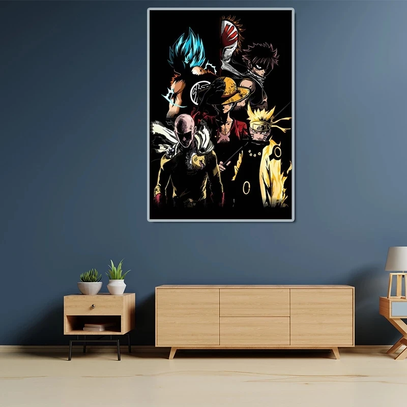 

Classic Anime Character Naruto Luffy Poster Canvas Painting Decorative Painting Mural Living Room Bedroom Home Wall Decor