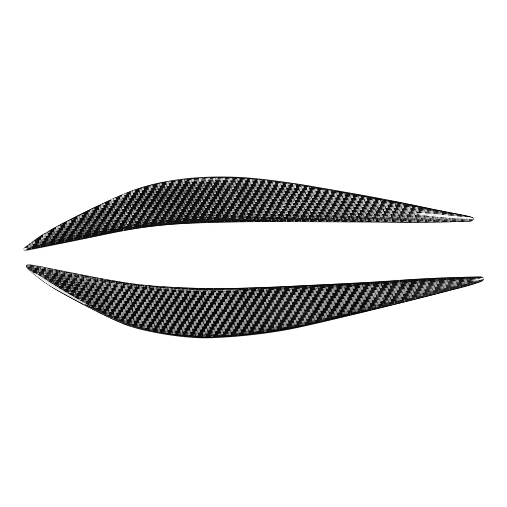 

2Pcs Stickers Trim Carbon Fiber Decoration Accessories Headlight Strip Eyebrows Cover Headlamp Supplies Replacement for M3