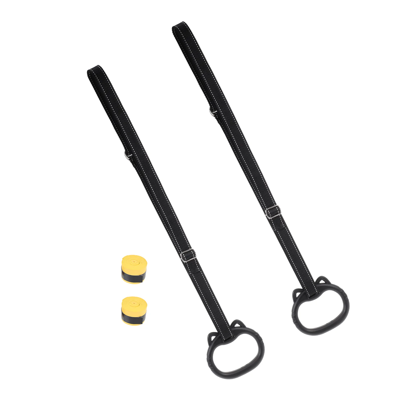

1 Set of Fitness Handles Training Rings Pull-Up Handles Fitness Equipment (Black)