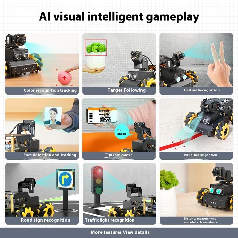 Фото Интеллектуальная тележка Raspberry Pi 4B/5 TurboPi Колесо пшеницы AI Большая модель Визуальное распознавание Роботы программирования ROS2 №4