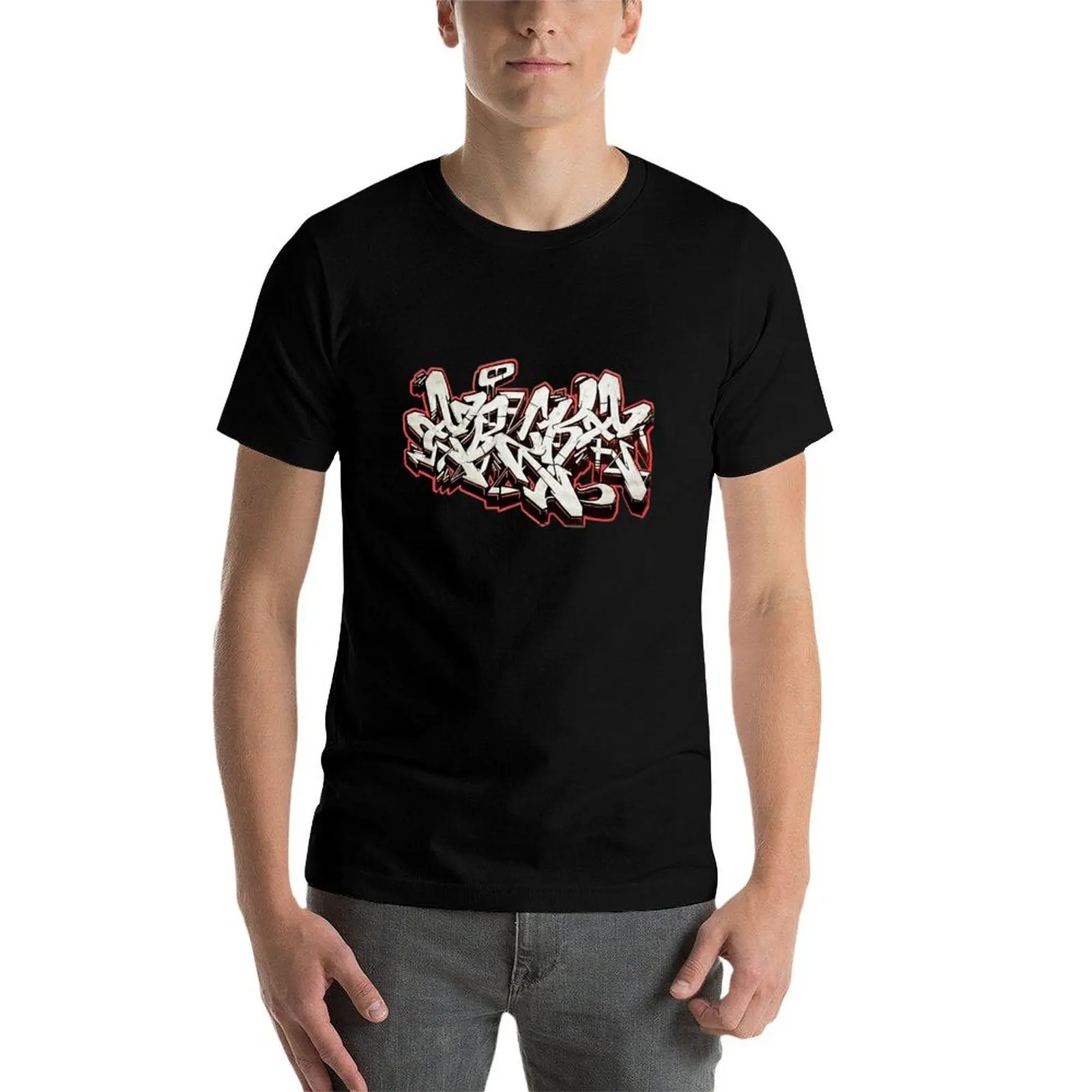Фото Футболка EBZKE BY ESONE URBAN GRAFFITI STREET STYLE, спортивная повседневная хлопковая футболка с короткими рукавами №4