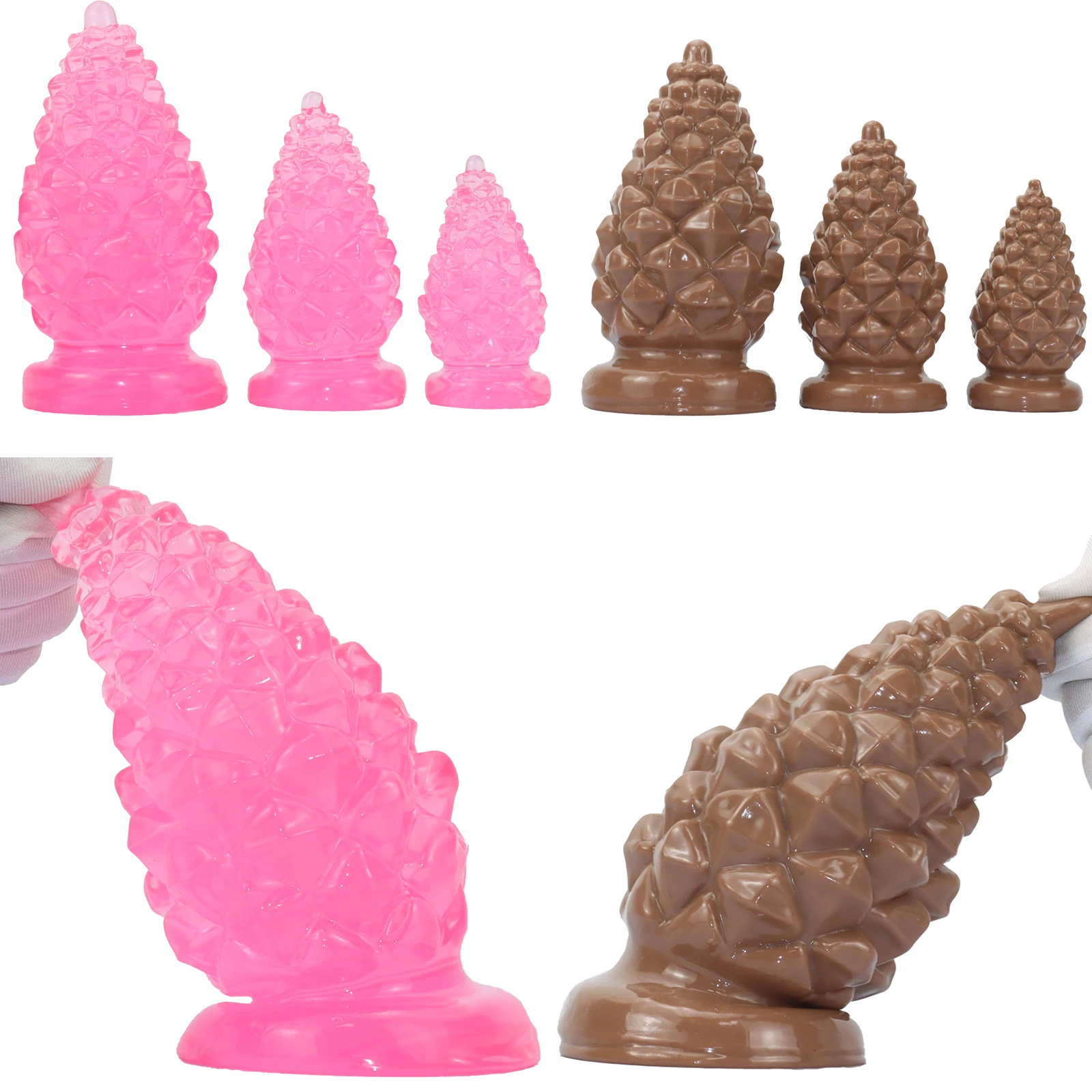 6 цветов Анальная пробка сосновая башня искусственная Мужская мастурбация