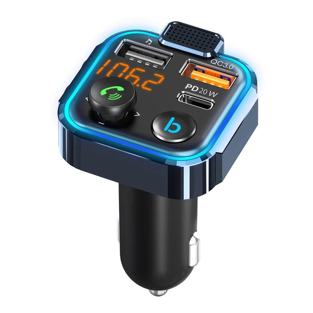 FM-трансмиттер автомобильный с поддержкой Bluetooth 5 0 и USB Type-C