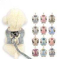 wholesale fabric pet clothes leash and vest cat and dog custom with traction rope apparel leisure big size new arrival