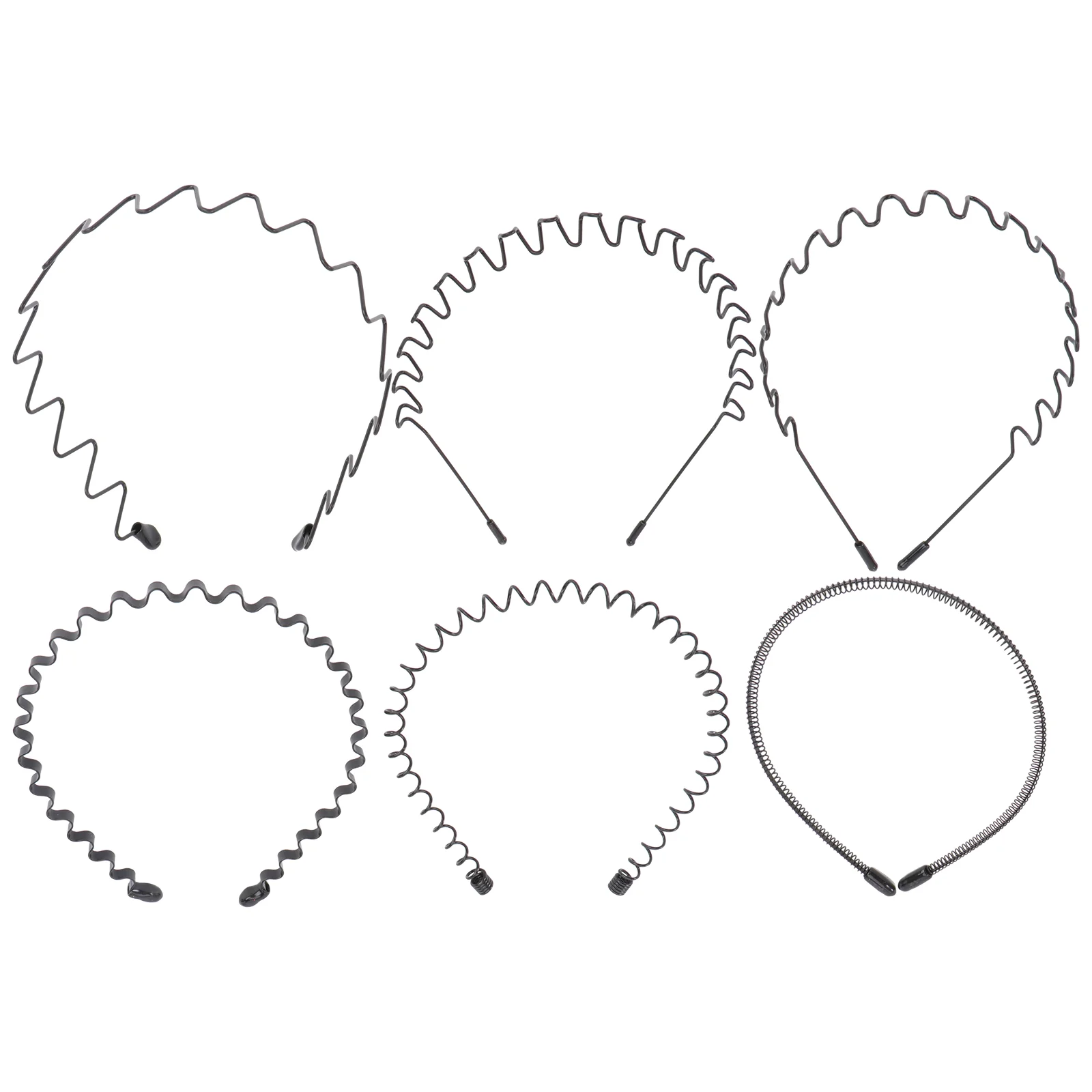 

6 Pcs Wavy Hair Hoop Women Spring Accessories Stretchy Headbands Metallic Line