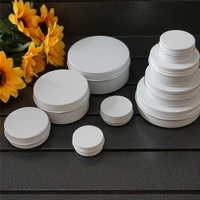 10152030506080100150g white empty round aluminum box metal tin cans cosmetic cream diy refillable jar tea aluminum pot