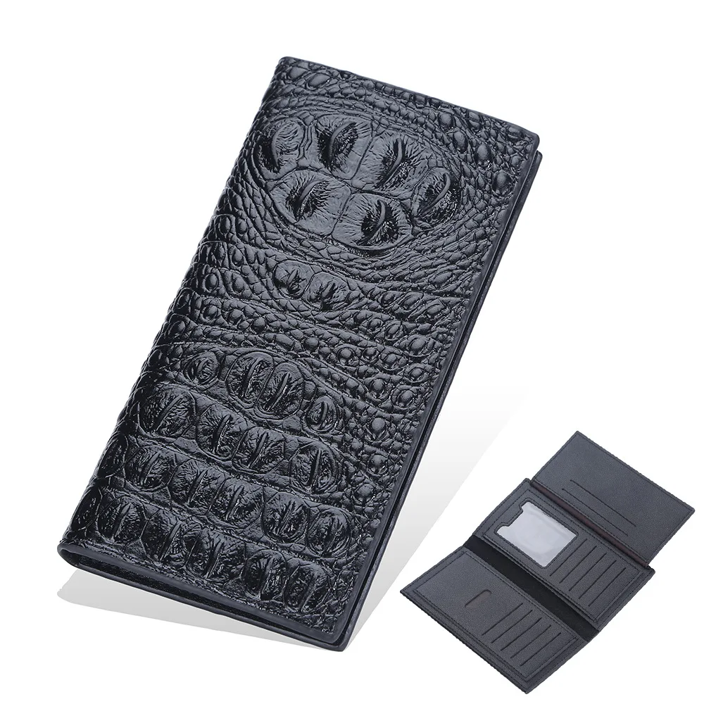 

Men's Wallet Long Alligator Head Open Business Wallet Youth Multi-card Thin Fashion Alligator Print Clutch Bag Purse for Women