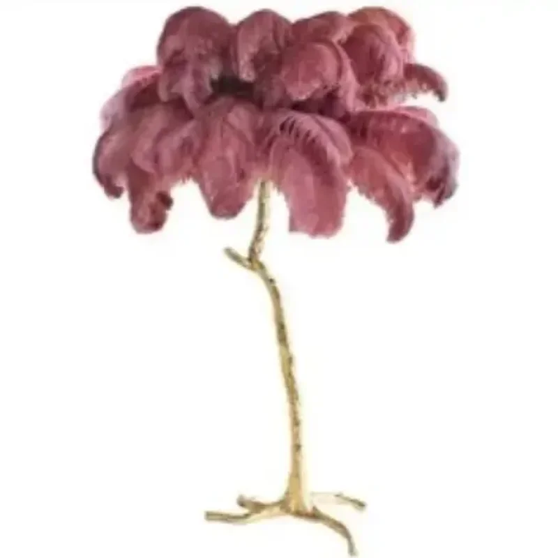 Лампы напольные с белыми перьями для гостиной лампы спальни ножной выключатель