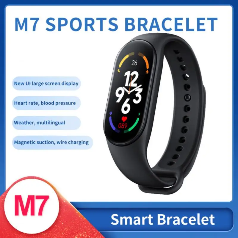 

New M7 HD Smart Watch Large Color Screen Heart Rate Blood Pressure Blood Oxygen IP67 Waterproof Dynamic Dial Smart Bracelet