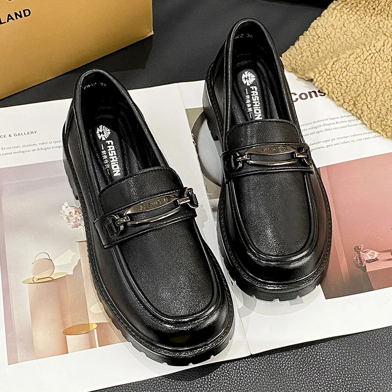 Лоферы женские из микрофибры аминовая подошва кожаные в стиле ретро всесезонные