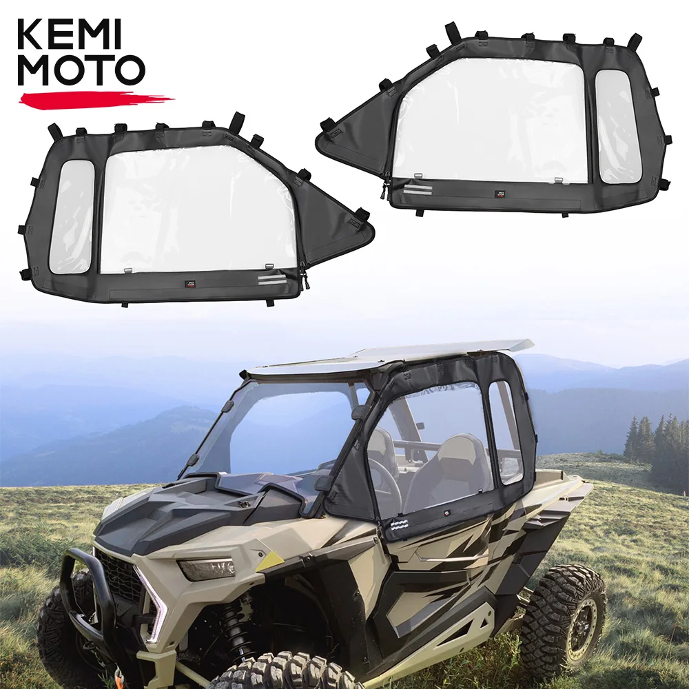 KEMIMOTO Soft Upper Door Set Kit Compatible with Polaris RZR XP 1000 2014+ Doorstop Enclosure work with Roof and Windshield UTV
