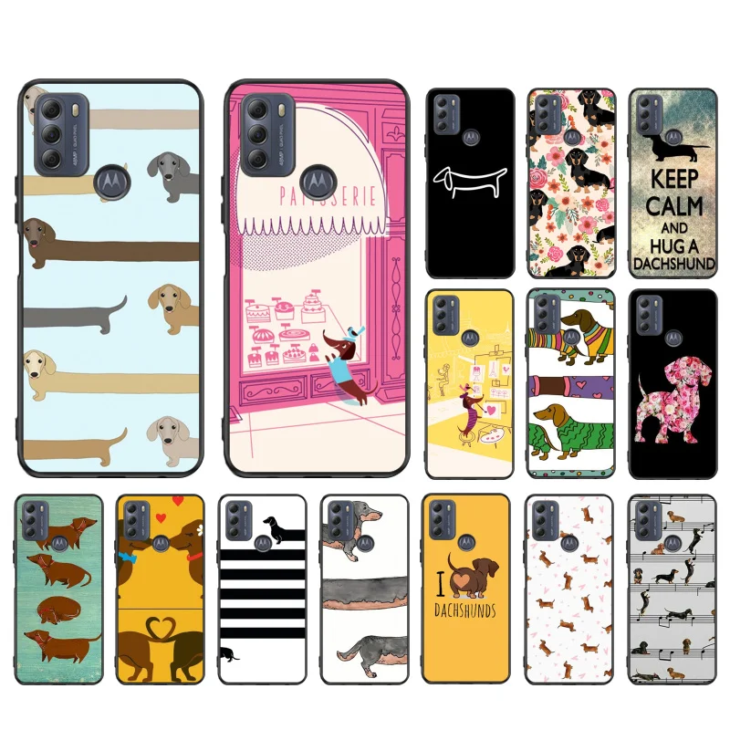 

Cute cartoon Dachshund dog Phone Case for Motorola Moto G9 Plus G7 G8 Play G7 Power G100 G20 G60 One Action Macro