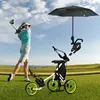 Foldable 3-Wheel Golf Push and Pull Cart Trolley with Seat Adjust Handle, Green 4