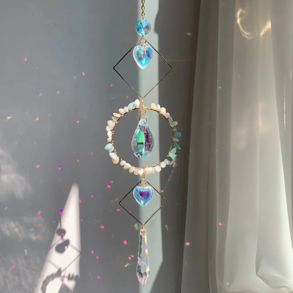 Красочная звезда луна кристалл ловец солнца витраж балкон двор подвесные