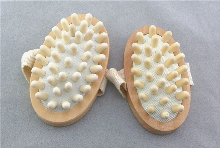 Деревянная массажная щетка для тела от целлюлита и улучшения лимфодской