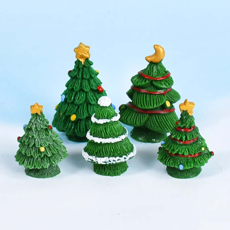 Мини-рождественская елка из смолы Рождественский микропейзаж ремесло сказочные