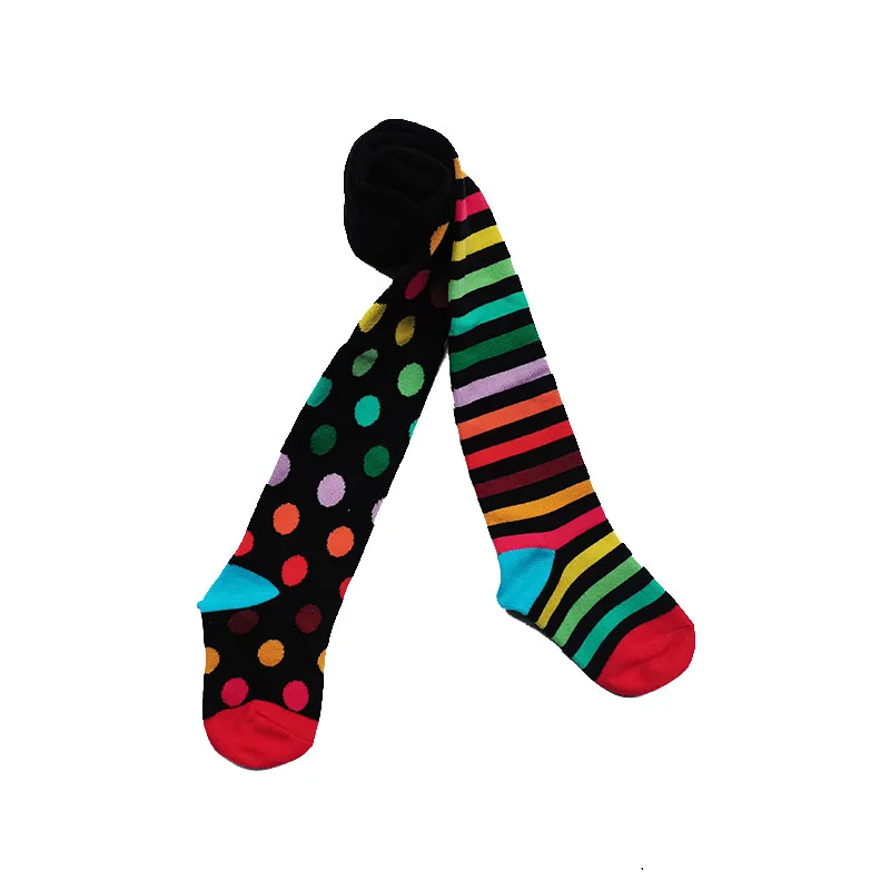 

Children Spring Autumn Multicolour Dot Tights Cotton Baby Girl Striped Pantyhose Kids Striped Tights Soft Infant Clothing