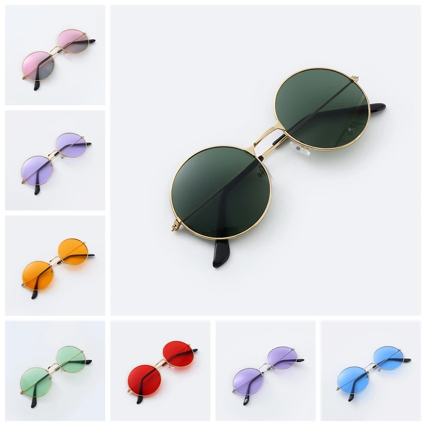 

Солнцезащитные очки TECHOME в ретро-стиле для мужчин и женщин, зеркальные солнечные аксессуары в круглой оправе, с литой оправой, чёрные