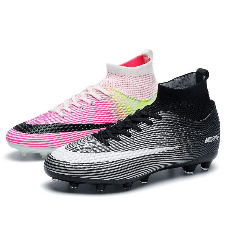 

Men's High Top Soccer Shoes Anti-Skid Football Field Boots Professional Adults Training Footwear Outdoor Grass Cleats Sneakers