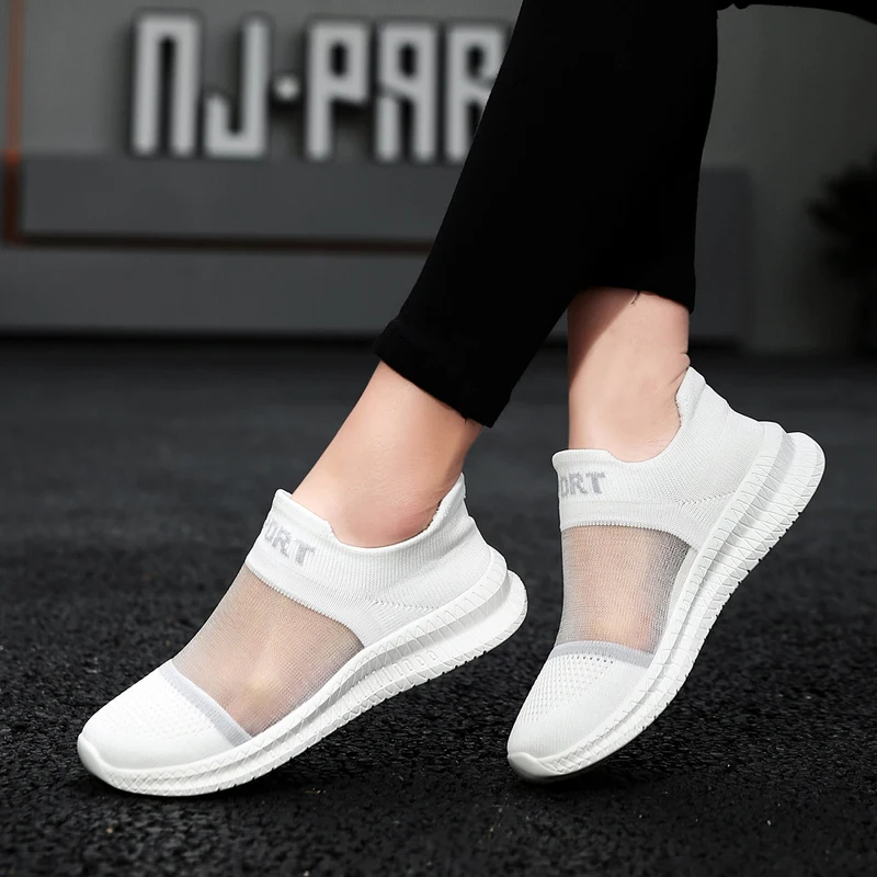 Кроссовки YRZL женские без шнуровки Спортивная повседневная обувь сетчатые