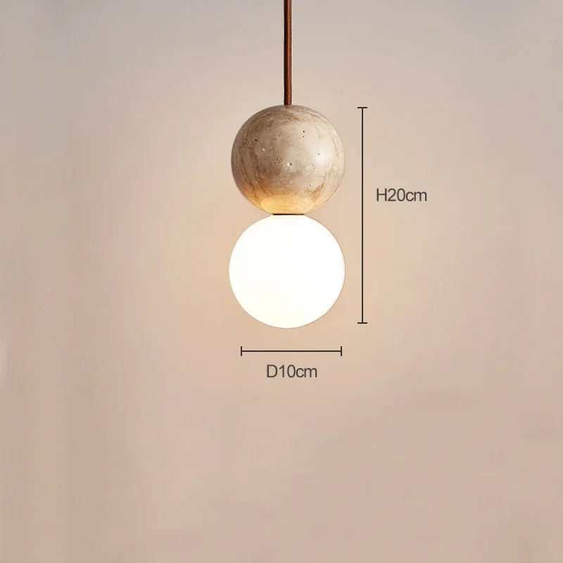 

Светодиодный подвесной светильник, каменный кремовый стиль, люстра, прикроватная тумбочка для спальни, длинная линия, подвесное освещение, ретро светильник, круглый шар, барный стол