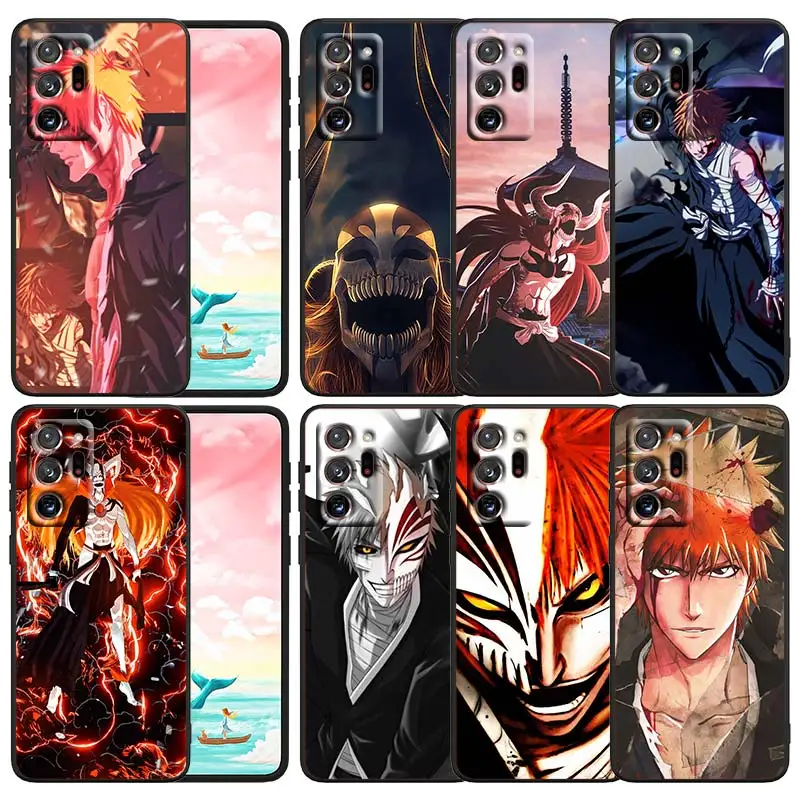 

BLEACH Anime Japan For Samsung Note 20 10 9 Ultra Lite Plus F23 M52 M21 A73 A70 A20 A10 A8 A03 j7 j6 Black Phone Case