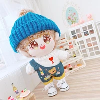 pink blue woolen hat overalls 20cm suit 20cm doll clothes star toy doll wear cross dressing