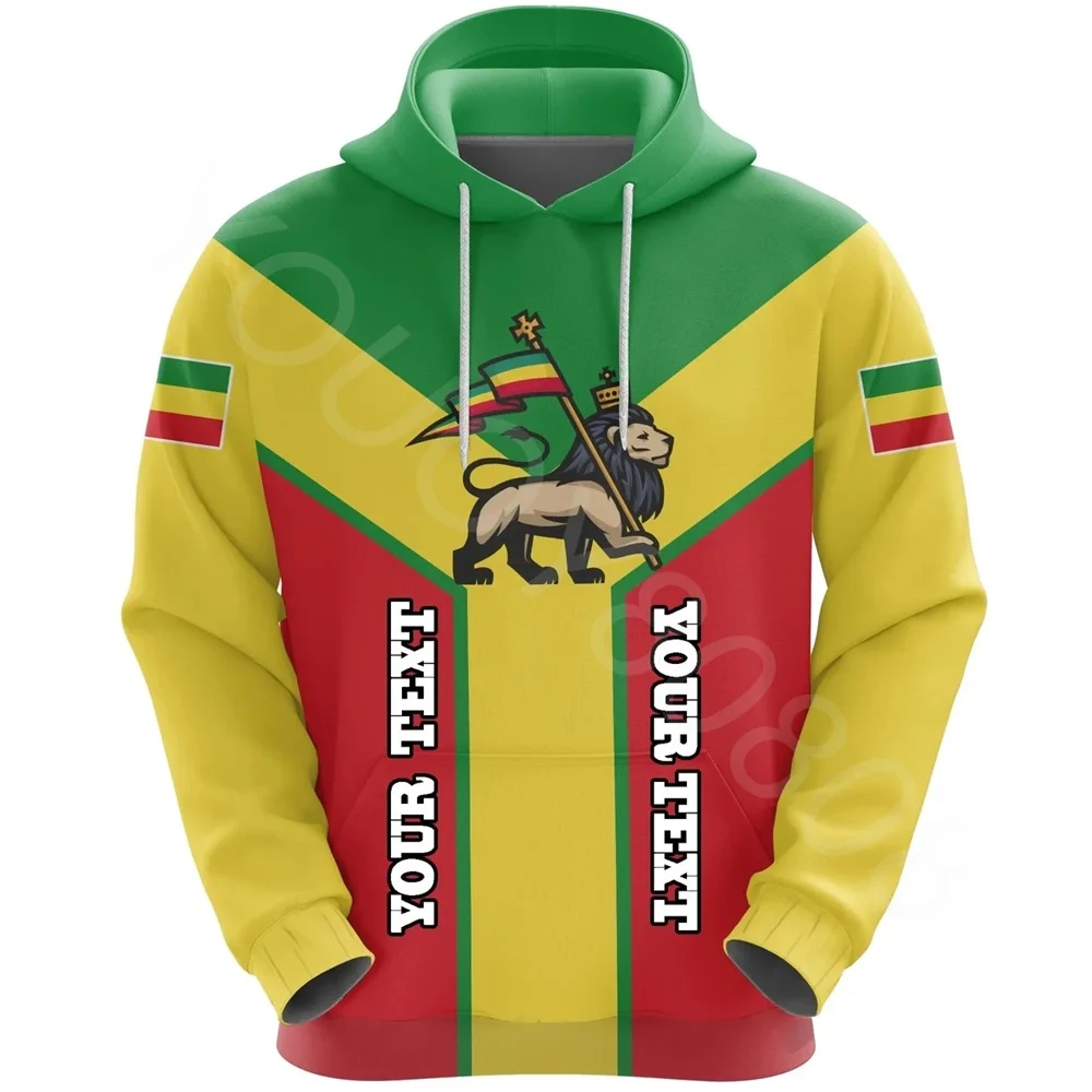 

African Region Country Flag Men's Sweatshirt Casual Loose Printed Pullover Hoodie Personalized Ethiopian Pullover