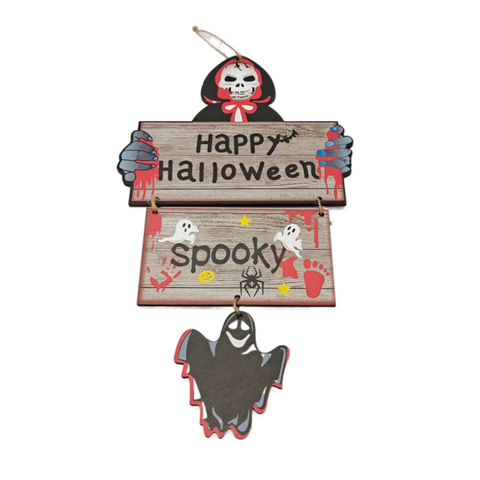

Счастливая Хэллоуин, ужасная дверная вешалка, подвесной знак, ужасная входная дверь, знак приветствия, оконный подвесной знак, деревянный з...
