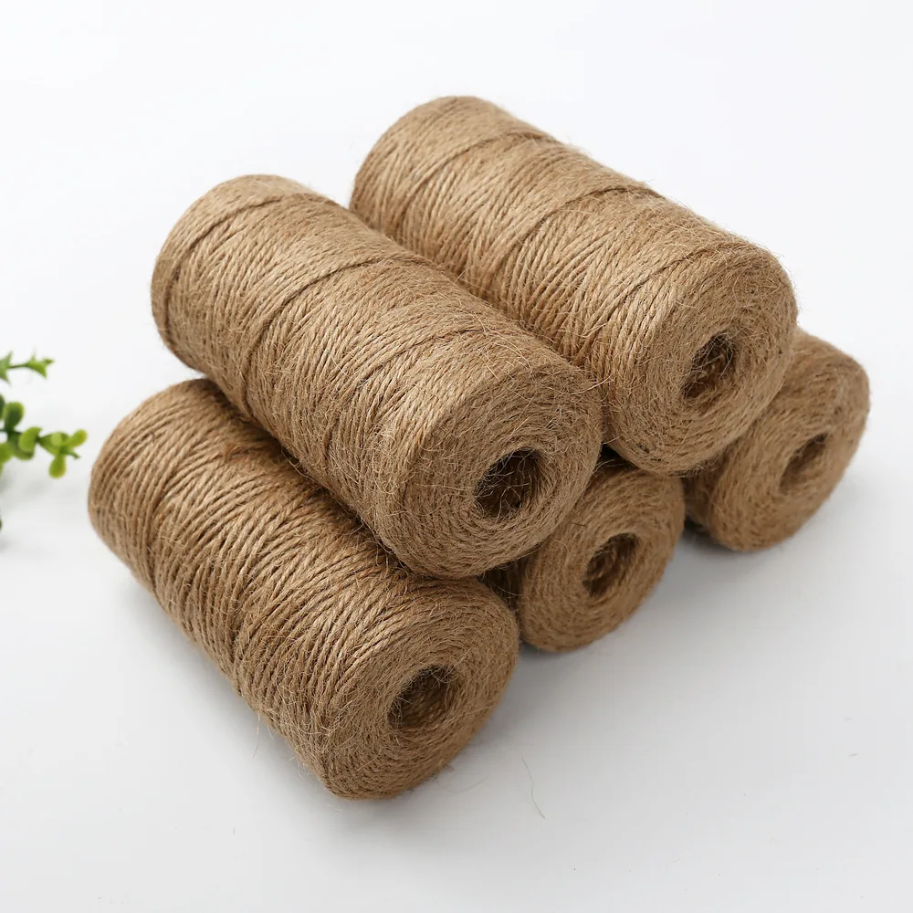 

100m/roll 2mm Hemp Rope Vintage Rustic Gift Packaging Ribbon Box Bags Wrapping Cords Twine Strings Event Festival Party Supplies