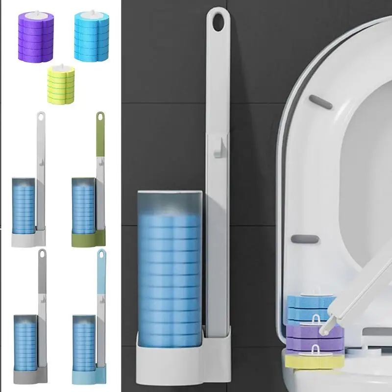 

Silicone TPR Toilet Brush And Holder Wall Hanging Toilet Brush Silicone Bristles For Floor Flexible Cleaner Bathroom Flat Brush
