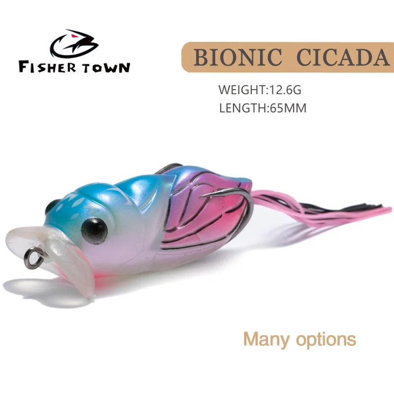 

FT Easy Shiner Fishing Lures 65mm 12.6g cicada Wobblers Carp Fishing Soft Lures Silicone Artificial Plastic Baits