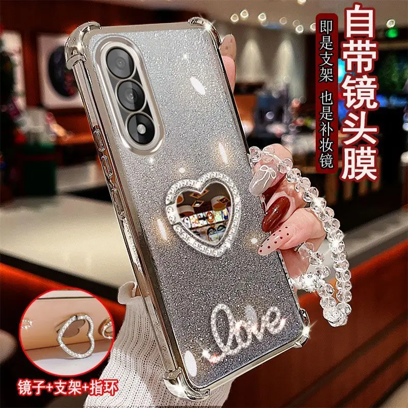 3D-чехол-браслет Love Mirror для OnePlus One Plus 1+ Turbo 6V 6 6T 5 4 3 2 Pro, противоударный, с блестками, силиконовый, с гальваническим покрытием (art.: 3920da282a427) - 3920da282a427