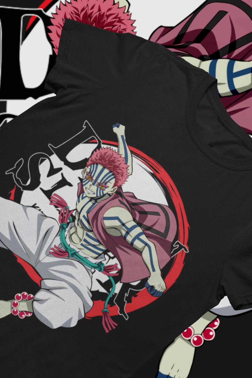 Рубашка Akaza 3-я Верхняя деталь футболка с рассекающим демонов KNY Tanjiro Rengoku