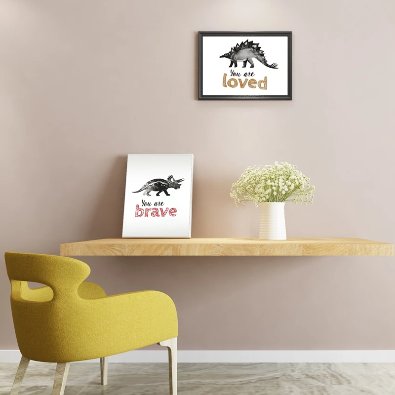 4 шт. настенные рисунки с динозавром для комнаты маленьких мальчиков детские