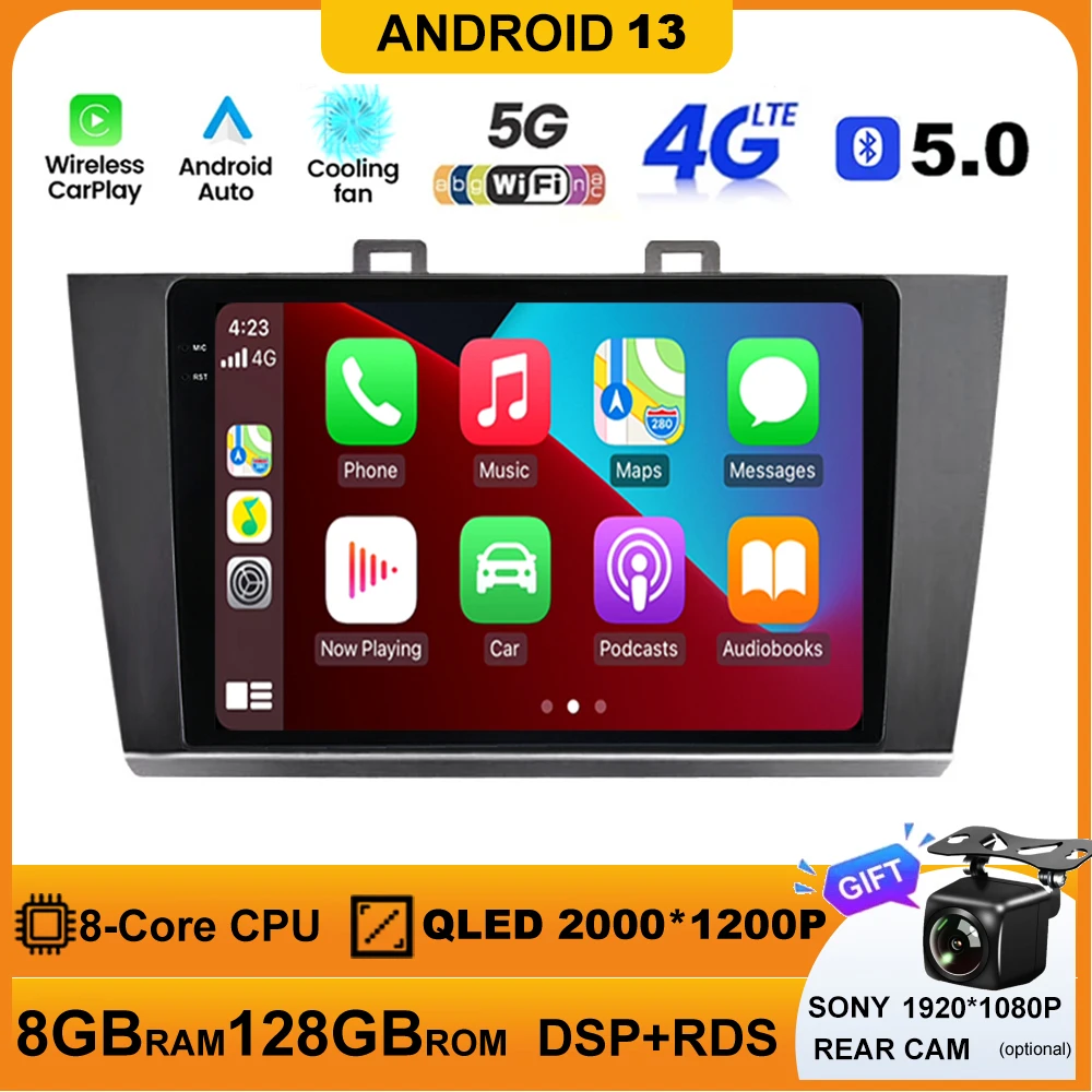 Android 13 For Subaru Outback Legacy 2015 - 2018 Car Radio Head Unit Stereo Multimedia Player Navigation GPS BT 2Din