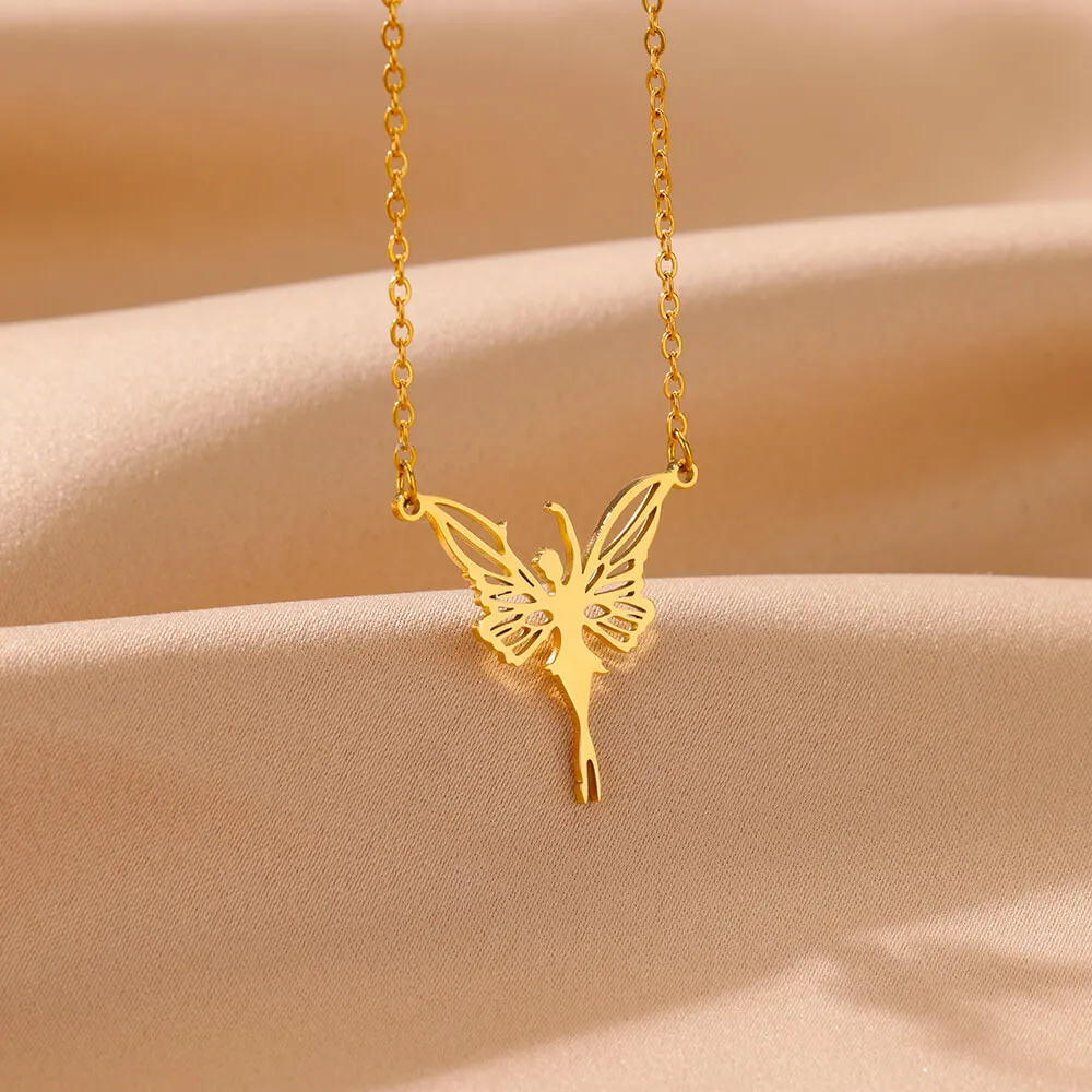 Золотого цвета из нержавеющей стали с геометрическим рисунком Луны для женщин и