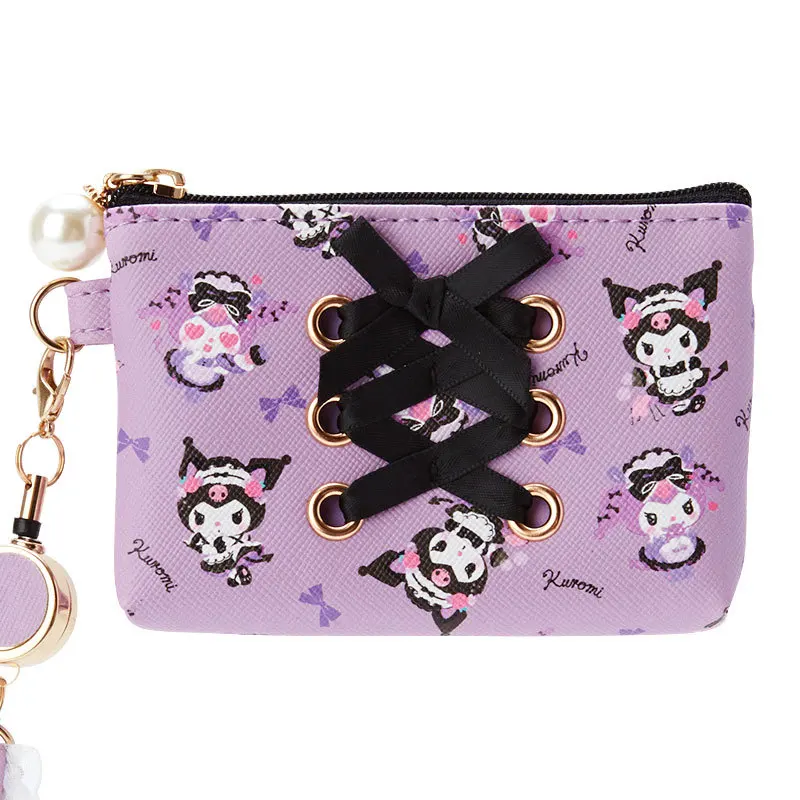 Kawaii Sanrio Kuromi Телескопический веревочный кошелек с мультяшными ремешками Кошелек