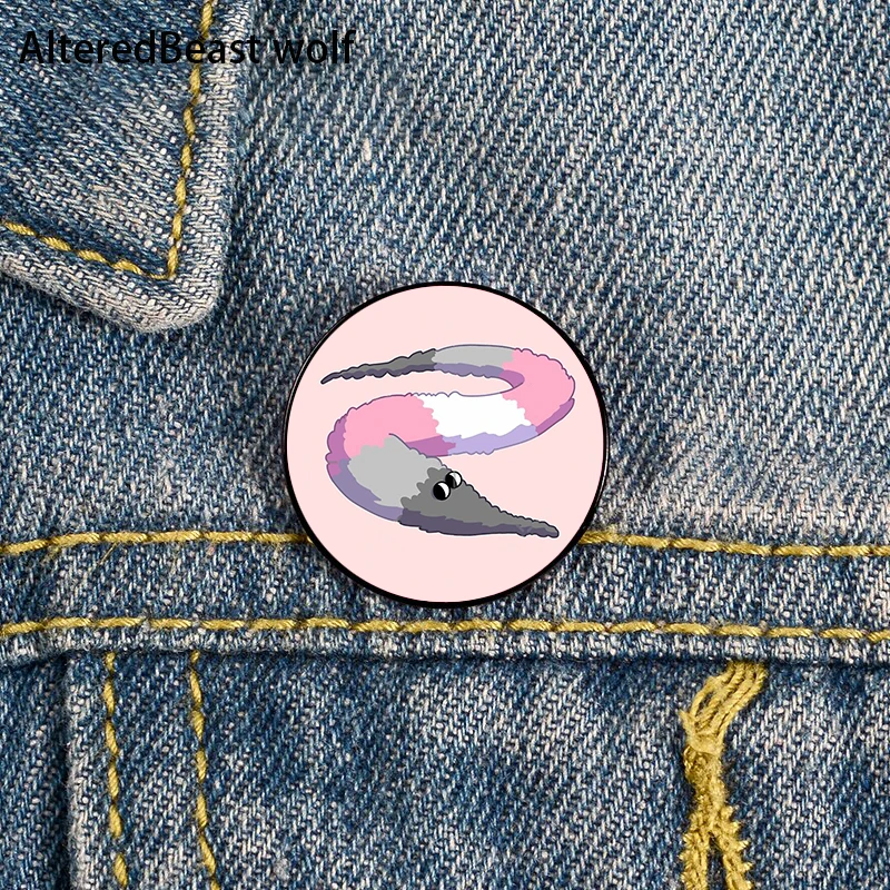

Demigirl Pride Flag Worm on a String Pin Custom Brooches Shirt Lapel teacher Bag backpacks Badge gift brooches pins for women