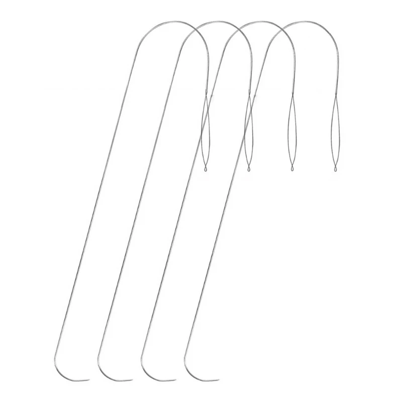 4 Pcs Large Collapsible Bead Needle Big Eye Beading Needle M