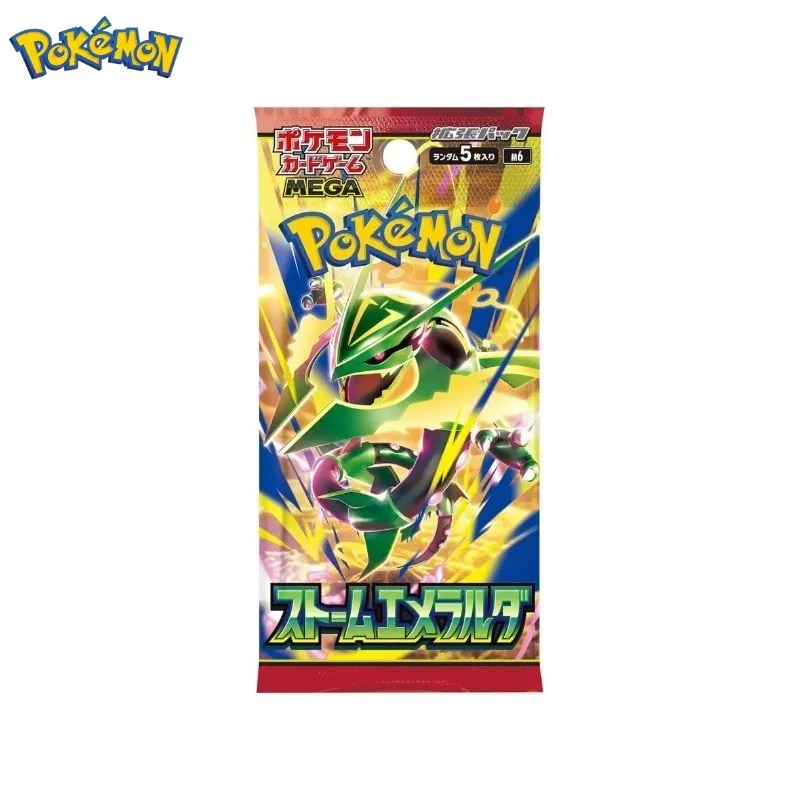 Фото Коллекционные карточки Pokémon PTCG, японская версия, M6 Storm Emeralda, заводская упаковка, оригинальный бустер-бокс, Mega Rayquaza‑ex. №3