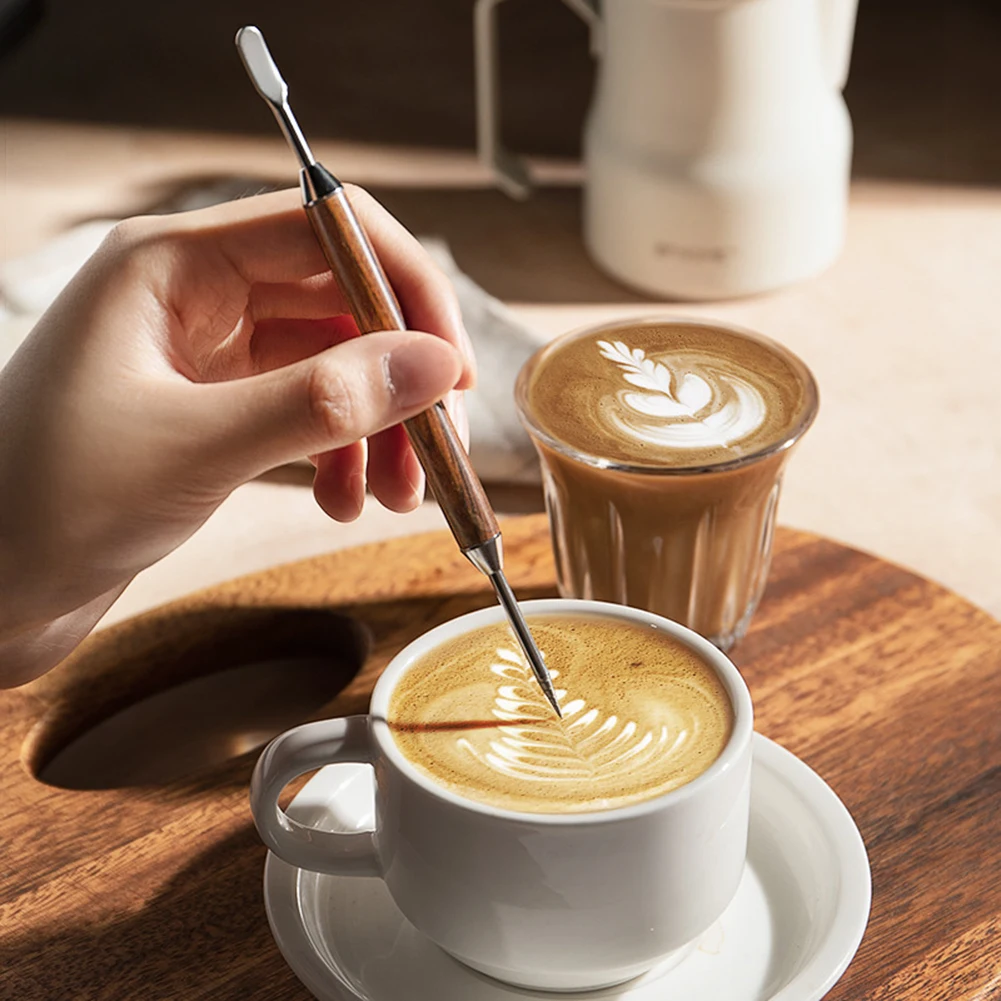 

High Quality Fancy Coffee Stick Kitchen Tools Pull Flower Needle Coffee Decorating Latte Art Pen Stainless Steel Tamper Needle