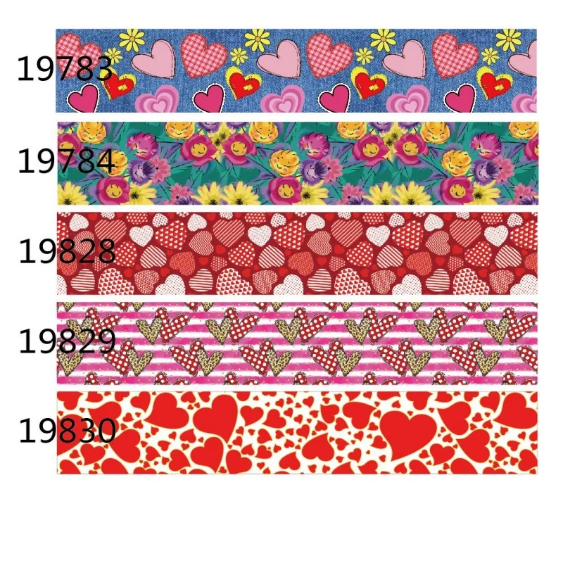 5 ярдов красная корсажная лента в форме сердца с принтом на День святого