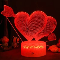 3d heart love lamp rose flower led night light valentines day gift for girls women room decor romantic atmosphere table lamp