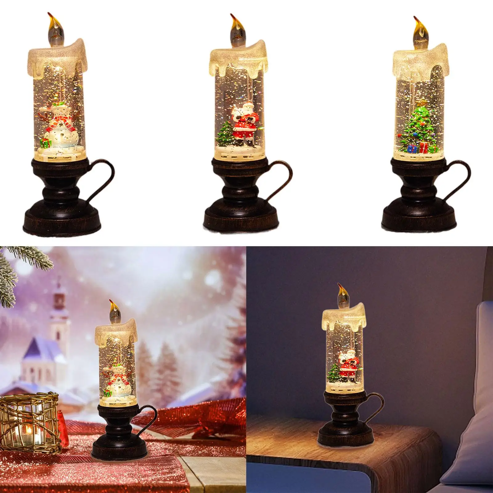 Рождественский снежный шар свеча домашний декор вращающиеся декоративные