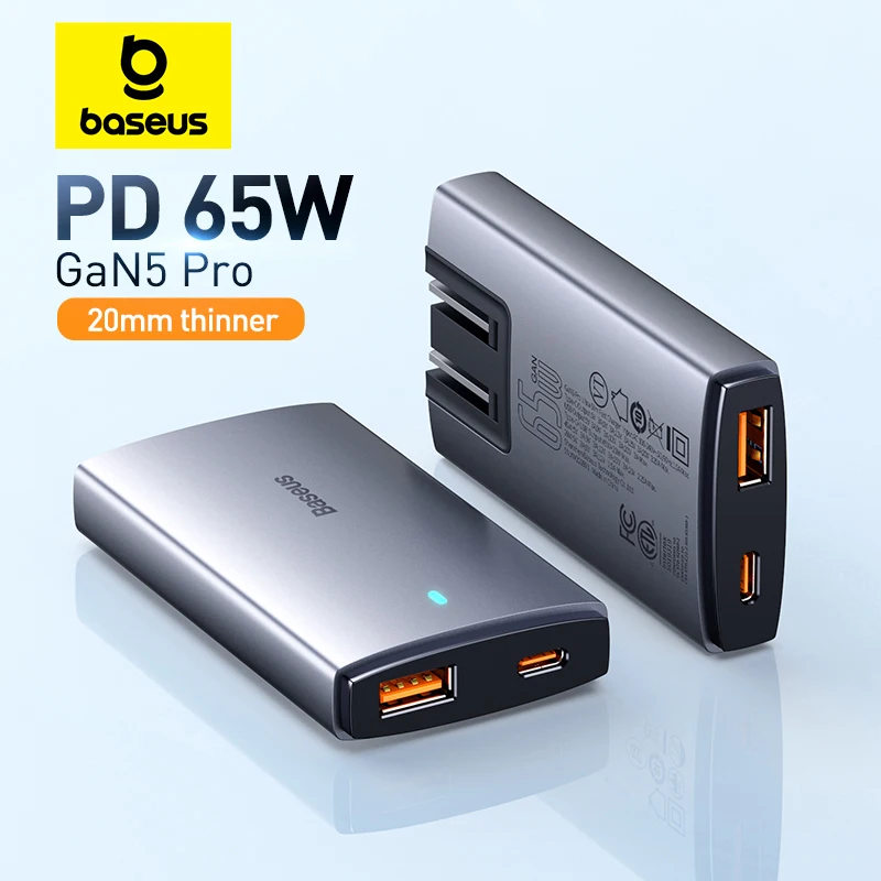 Baseus 65W GaN зарядное устройство Quick Charge 4 0 Type C PD USB портативное для путешествий